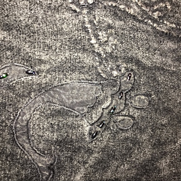 Flashback Gray Mixed Embroidered Jacket, Size L - Picture 8 of 10